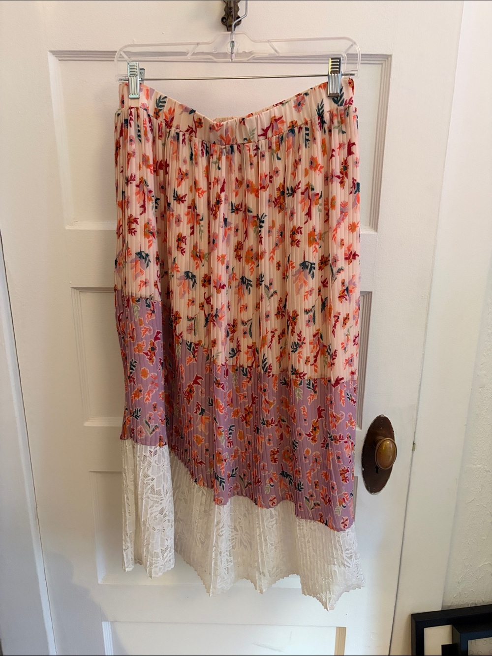 Color block midi skirt